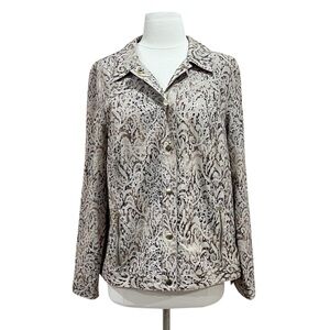 Chico's Zenergy Abstract Animal Print Shacket Size 2 (Large)